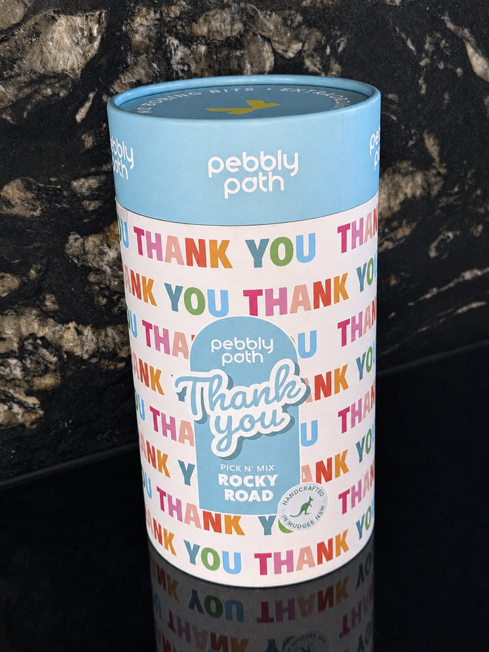 Thank You mixed-flavour rocky road cylinder