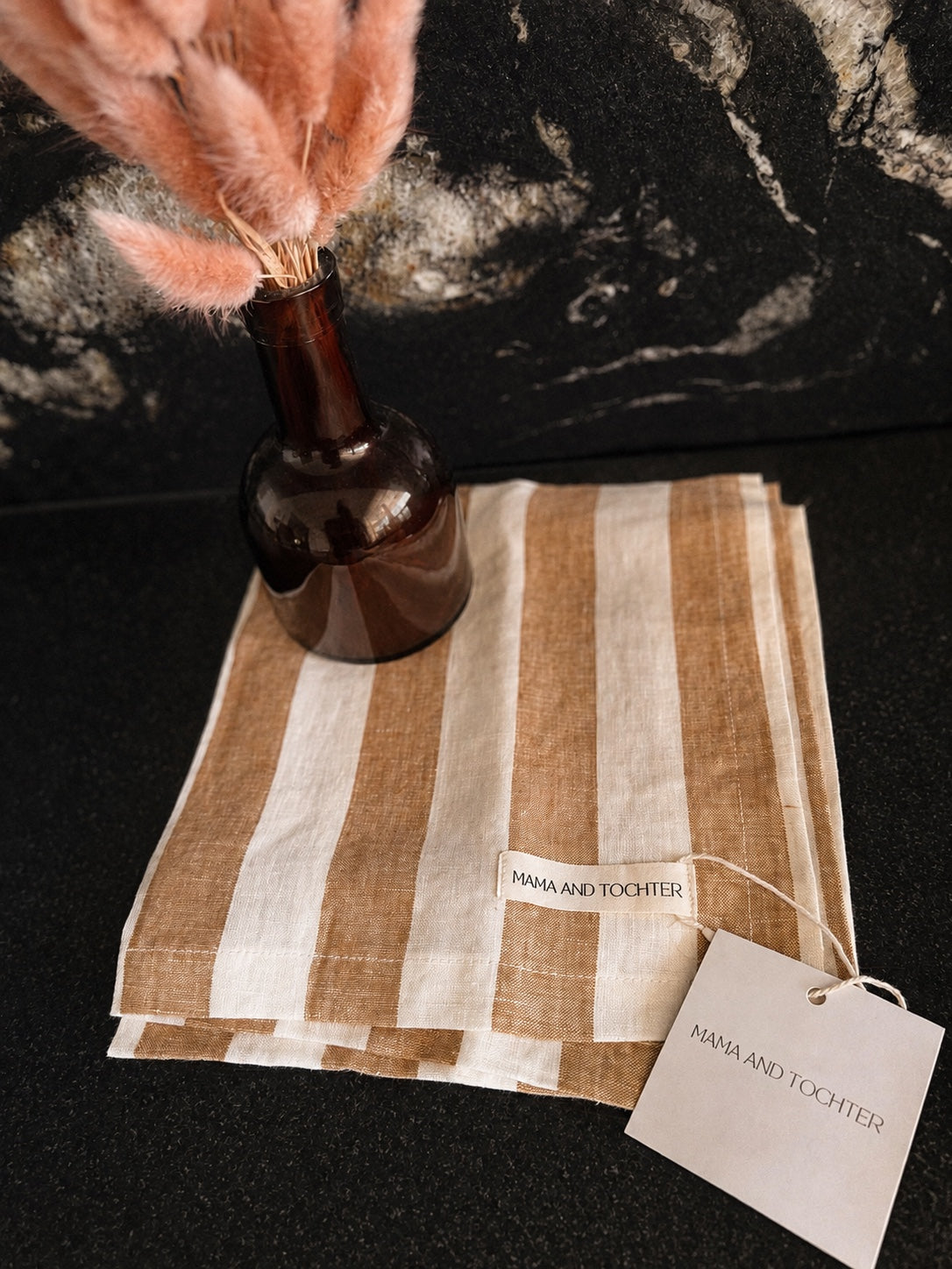 Tea towel · caramel stripe