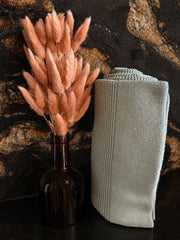 Knitted baby blanket · Sage