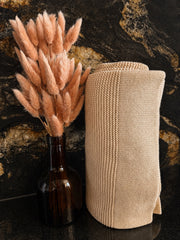 Knitted baby blanket · Oatmeal