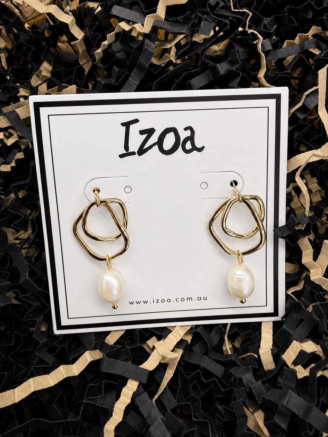 Gold-tone pearl-drop earrings