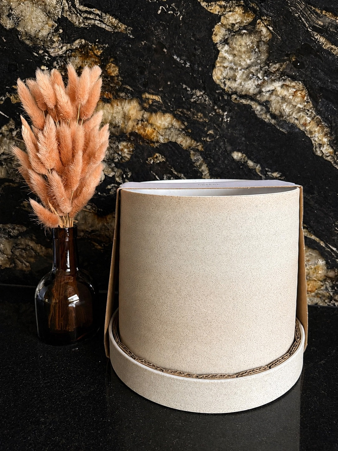 White plant pot & tray